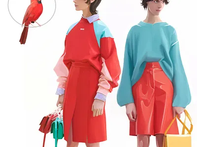 It's my bird characters design fashion illustration female girl illustration portrait