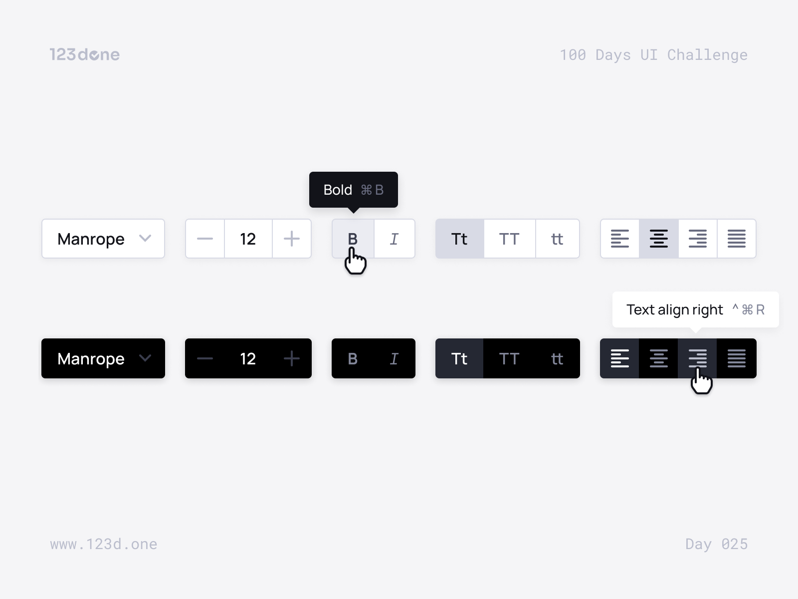 Day 025 — Text Formatting Toolbar | 100 days UI challenge by Dima ...
