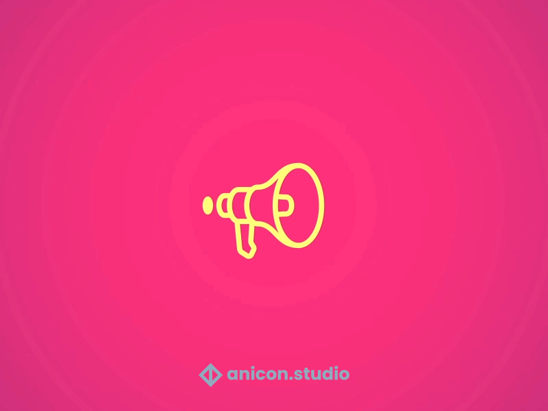 | I've got news for you | anicon animated logo gif graphic design icon illustration json logo lottie loud megaphone motion graphics sound ui