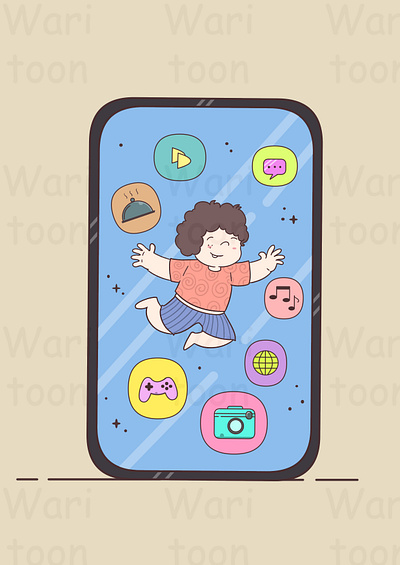 Floating cartoon cartoon art cartoon character cartoon design chibi cute cartoon design funny cartoon illustration kawaii