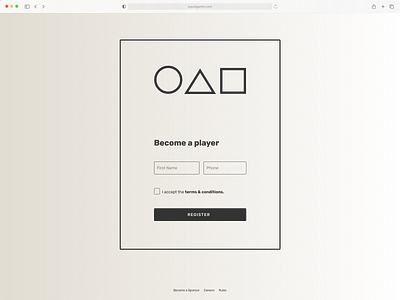 Squid Game/Round 6 - Conceptual Registration Page concept registration round6 squidgame