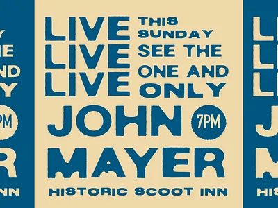 John Mayer Live austin branding design illustration john mayer live lockup logo music poster texas type typography vintage