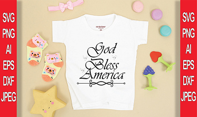 GOD BLESS AMERICA T-SHIRT DESIGN branding design illustration logo typography vector