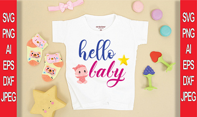 HELLO BABY T-SHIRT DESIGN branding design illustration logo typography vector