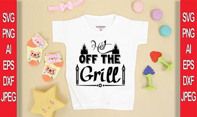 HOT OFF THE GRILL T-SHIRT DESIGN branding design illustration logo typography vector