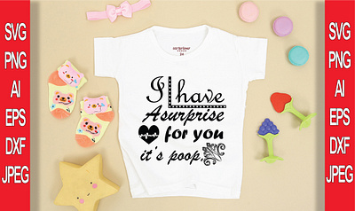 i have asurprise for you it, s poop t-shirt design branding design illustration logo typography vector