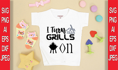 I TURN GRILLS ON T-SHIRT DESIGN branding design illustration logo typography vector