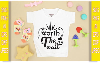 WORTH THE WAIT T-SHIRT DESIGN branding design illustration logo typography vector