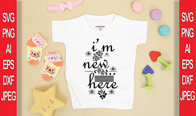 I `M NEW HERE T-SHIRT DESIGN branding design illustration logo typography vector