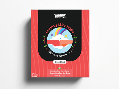 Hibiscus Green Tea Packaging - Tilliput branding cool design fresh genz graphic design identitydesign illustration illustration packaging millennials packaging tea tea logo tea packaging typography young