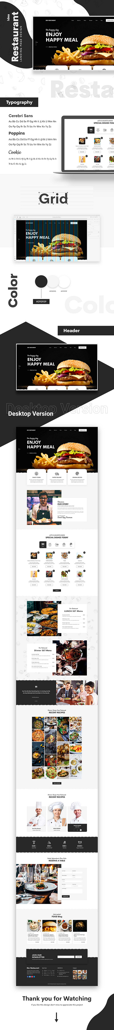 Dev Restaurant Web UI/UX Design business design devdesign illustration modern restaurant studio ui ux