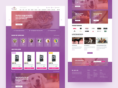 PetNest - Homepage 🐦🐱🐶 animals bird cat dogs pets shop ui web webdesign website