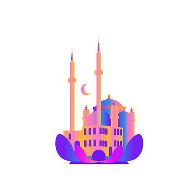 Pearl of Istanbul. Ortaköy Mosque. art culture flat history icons illustration islam istanbul mosque ortköy postcards poster print religion stickers turkey vector