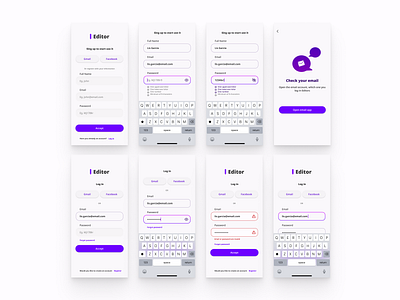 Editor form login registration singup ui user experience
