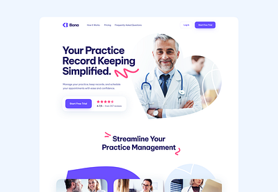 Bona General Practice Management general practice hero homepage landing page medical saas webdesign