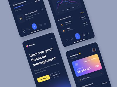 Finance App app app design bank app banking banking app clean dark theme finance finance mobile app finances financial app fintech minimal mobile mobile design mobile ui ui ui design ux ux design