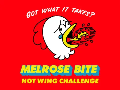 Hot Wing Challenge graphic design illustration mural sign