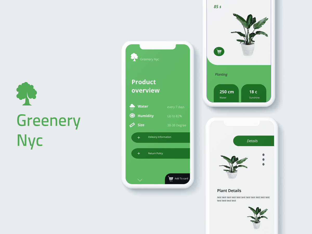 Greenery Nyc adobexd app branding design flat graphic design icon illustration logo minimal minimal ui design mobile app design mobile ui typography ui ux vector