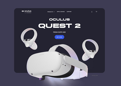 Oculus Quest 2 - Landing Page concept dark mode design illustration landing page minimal oculus quest 2 ui ux vr vr headset