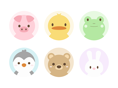 Animal Avatars icon illustration vector