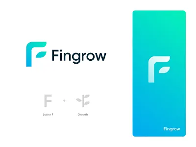 Fingrow Logo Design: Letter F + Growth branding finance finance logo fintech logo forex forex logo grow growth logo investment investment logo leaf letter f logo logo design modern logo money plant profit stocks success