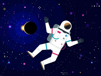 Astronaut aftereffects animación animation design flat illustration illustrator