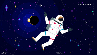 Astronaut aftereffects animación animation design flat illustration illustrator