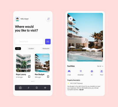 Tourist App adobe xd app branding design figma ui ux vector