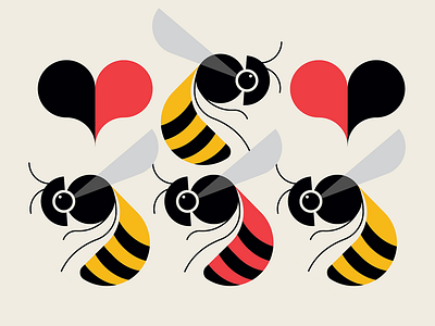 Harvard Business Review: Illustrations abstract ants bee black design fish geometric illustration red