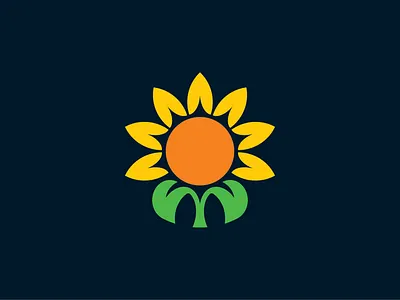 Sunflower Logo Concept branding design flower green halo huytuong leaf logo sun sunflower vietnam yellow