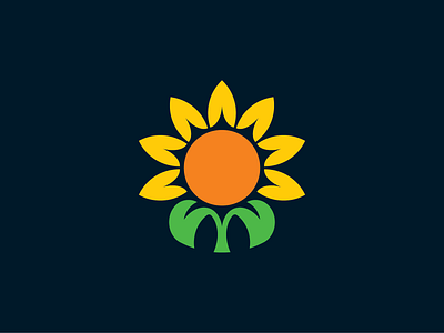 Sunflower Logo Concept branding design flower green halo huytuong leaf logo sun sunflower vietnam yellow