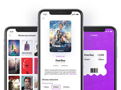 Movie Ticket Booking App app design dailyui design illustration movie movieapp ui uidesign uiux uiuxdesign uxdesign