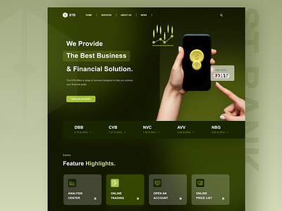 Financial Web 3d bank creative design greatdesign illustration minimal money stock stock market trading ui uiuxdesign ux webdesign