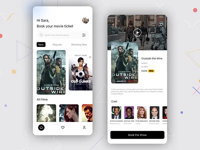 Movie ticket booking app app design apple design glassmorphism movie movie booking ticket ticket booking ui ui ux ux