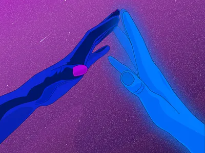 "Hologram Love" 2d art cyberlove editorial feelings graphic design illustration mood