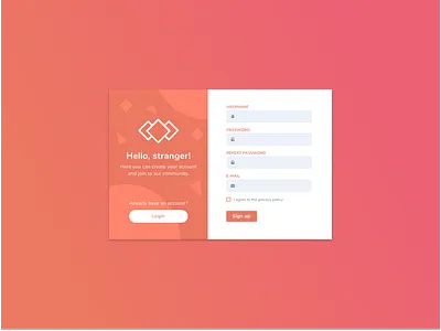 Sign up form form sign in web design