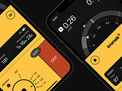 Radiation Dosimeter app apple chart concept detect dosimeter figma ios mobile search skeuomorphism ui ux vintage yellow