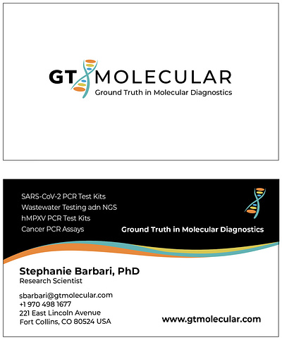 GT Molecular Business Card branding business cards graphic design