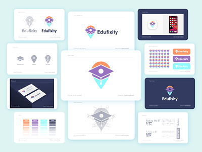 Edufixity Logo Branding book logo branding flat logo graduate graphic design icon logodesign