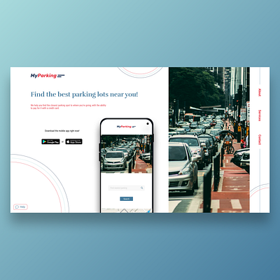 MyParking - web landing page app booking branding car design graphic design icon illustration logo minimal parking typography ui ux vector visual design web web design web landing page website