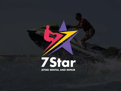7 Star Jet Ski Rental Logo Design branding creative design icon illustration jet logo logodesign ui ux vector