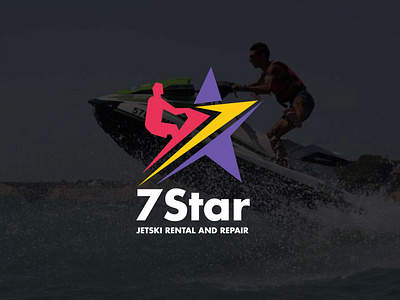 7 Star Jet Ski Rental Logo Design branding creative design icon illustration jet logo logodesign ui ux vector