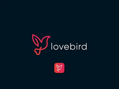 LOVEBIRD LOGO animal bird logo branding branding identity creative dating fly heart logo iconic logo innovative logodesign love lovebird logo lover media print romantic vector web wings
