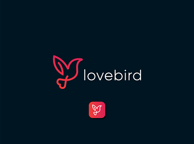 LOVEBIRD LOGO animal bird logo branding branding identity creative dating fly heart logo iconic logo innovative logodesign love lovebird logo lover media print romantic vector web wings