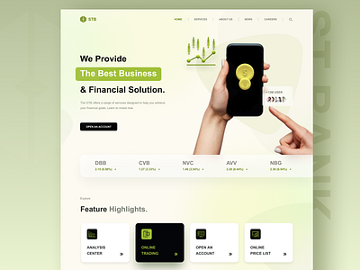 Financial Web - White Background 3d creative design design financial web greatdesign illustration minimal money stock stock market trading ui uiuxdesign ux webdesign