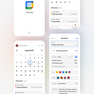 Google Calendar Redesign Concept calendar concept dailyui design figma googlecaledar graphic design redesign ui ui design uide uiux