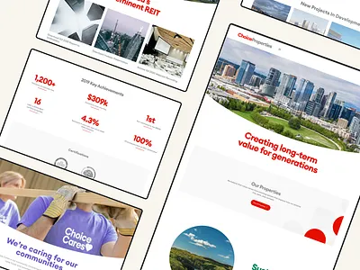 Choice Properties - Real Estate Property Investment Landing Page branding graphic design investment landing page properties real estate property redesign responsive stats ui web web site webpage