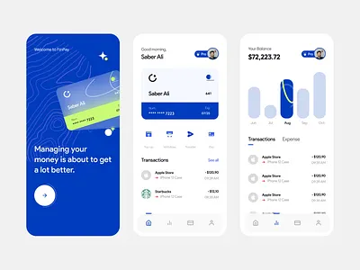Finance App UI add card app ui card clean app design design figma finance history minimal mobile app mobile apps nav bar pay saber saber ali ui uidesign uiux webdesign