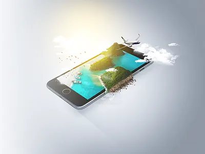 iPhone Summer design digital art iphone island montagem photoshop summer