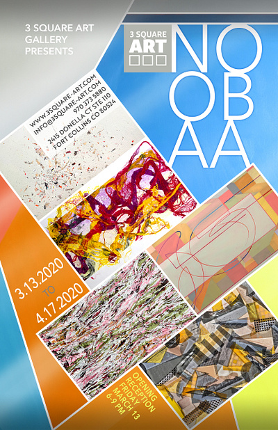 NOOBAA Non-Objective Abstract Art Postcard branding graphic design postcard